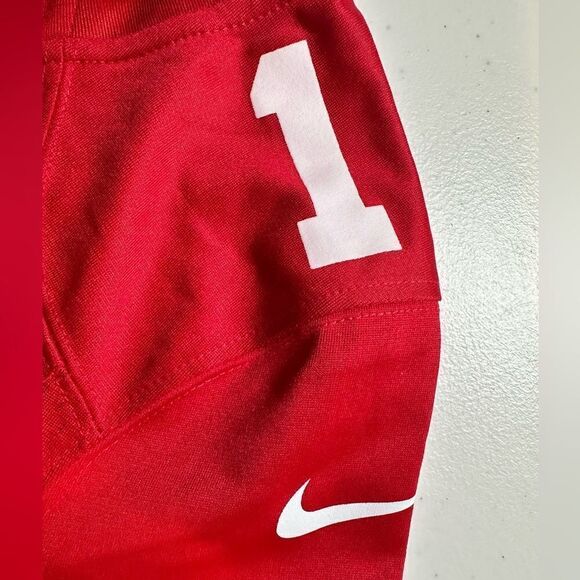 NWOT NIKE NFL Red White On Field Football Jersey #1- NCAA -  Size Small - Picture 3 of 8